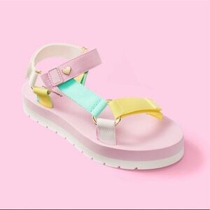 Stoney Clover Lane Sport‎ Sandals Multi Pastel Colors with Gold Heart